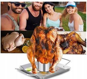 Stojak Z Taca Do Pieczenia Kurczaka Indyka Gęsi Kaczki Ruszt Na Grillu