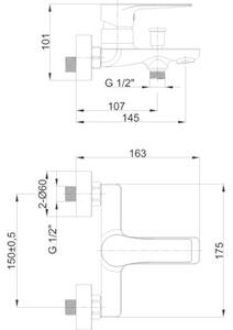 Bateria wannowa INVENA Pinios BW-92-001-X Chrom