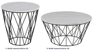 Biały nowoczesny stolik kawowy - Kolins 2X
