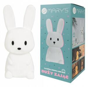 Lampka nocna dla dzieci bezprzewodowa RGBW biała zając duży LED 1W Mary's
