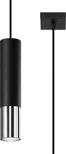 Czarno-chromowana lampa wisząca tuba - EXX244-Loper