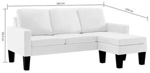 3-osobowa biała sofa z ekoskóry z podnóżkiem - Zuria 4Q