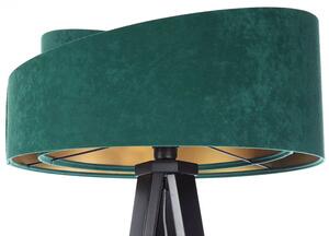 Zielono-czarna drewniana lampa stojąca trójnóg - EXX250-Volia