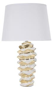 Ceramiczna lampa stołowa w biało-złotym kolorze z tekstylnym kloszem (wysokość 53 cm) Glam Space – Mauro Ferretti