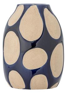 Ciemnoniebiesko-kremowy kamionkowy wazon (wysokość 20 cm) Bashir – Bloomingville