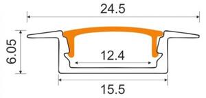 Profil do taśm LED P01 podtynkowy czarny + klosz mrożony 1m Ecolight