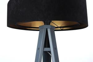 Czarno-antracytowa lampa stojąca welurowa - EXX253-Agra