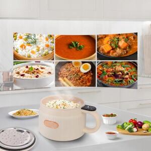 Multicooker Elektryczny Garnek Do Gotowania Ryżowar Wielofunkcyjny 1.6L (Kremowy)