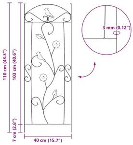 Nowoczesny stalowy płot ogrodowy w kolorze zielonym 110 x 40 cm