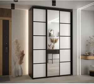 Szafa przesuwna wysoka Davos 5 150, gł. 60 cm czarny + biały + czarny