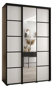 Szafa przesuwna wysoka Davos 5 150, gł. 60 cm czarny + biały + czarny