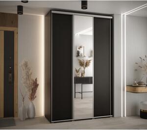 Szafa przesuwna wysoka Davos 3 150, gł. 60 cm czarny + czarny + srebrny