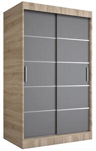 Przesuwna szafa 120 dąb sonoma + antracyt P0-C32