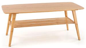 Drewniana ława do salonu z półką - Dello