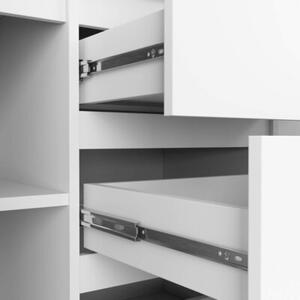 Komoda do sypialni, 3 szuflady, PLENO, 120x40x77 cm, biel, mat | TYLETEGOTU