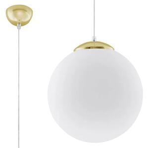 Biało-złota lampa wisząca glamour 30 cm - EXX232-Ugi