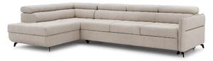 Narożnik z funkcją spania Elarias Maxi lewostronny - beżowy szenil Perfect Harmony 07 - Limitowana oferta