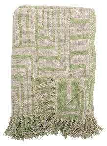 Zielony koc z mieszanki bawełny 130x155 cm Velva – Bloomingville