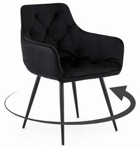 MebleMWM Krzesło obrotowe DC0084-3 | welur | czarne