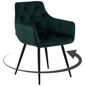 MebleMWM Krzesło obrotowe DC0084-3 | welur | zielone