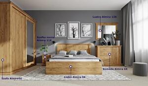 Łóżko podwójne 160x200 dąb lefkas - Almira 9X
