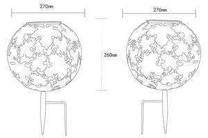 Globo Lampa solarna LED 36749 kula Ø 27 cm, rdza, szpikulec, metal