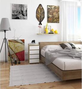 Szafka do sypialni, STILO, 4 szuflady, 40x35x74 cm, biel, dąb artisan, mat | TYLETEGOTU