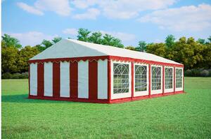 Namiot ogrodowy imprezowy 5x10m PREMIUM PVC trudnopalny - Czerwono-biały