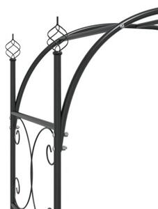 Łuk ogrodowy z furtką, czarny, 108x45x235 cm, stal