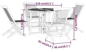 Zestaw Mebli Ogrodowych Komplet Jadalniany Składany 5-Częściowy Drewno Na Taras Balkon Ogród
