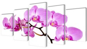 Zestaw obrazów canvas 200 x 100 cm orchidea