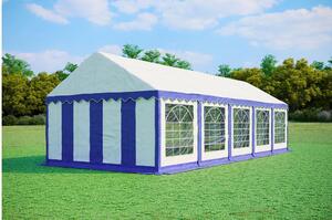 Namiot imprezowy 4x10m PREMIUM PVC trudnopalny - Niebiesko-biały
