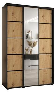 Szafa przesuwna wysoka Davos 5 150, gł. 60 cm czarny + artisan + czarny