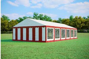 Namiot ogrodowy imprezowy 6x12m PREMIUM PVC trudnopalny - Czerwono-biały