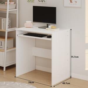 Biurko komputerowe stolik białe nowoczesne z półką na klawiature loft 70cm