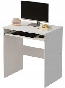 Biurko komputerowe stolik białe nowoczesne z półką na klawiature loft 70cm
