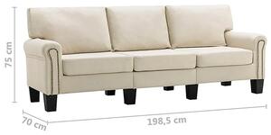 Luksusowa trzyosobowa kremowa sofa - Alaia 3X
