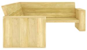Drewniana narożna ławka ogrodowa - Conal 3X