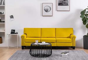 Luksusowa trzyosobowa żółta sofa - Alaia 3X