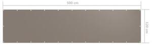 Parawan balkonowy, kolor taupe, 120x500 cm, tkanina oxford