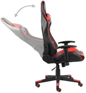 Czarno-czerwony fotel gamingowy - Grando