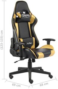Czarno-złoty fotel gamingowy - Grando