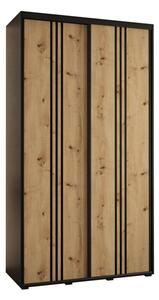 Szafa przesuwna wysoka Davos 6 140, gł. 60 cm czarny + artisan + czarny