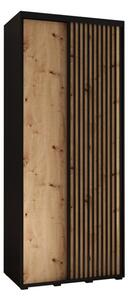 Szafa przesuwna wysoka Lanko 1 100, gł. 60 cm czarny + artisan + czarny