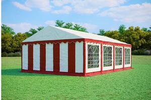 Namiot imprezowy 5x8m STANDARD PVC trudnopalny - Czerwono-biały