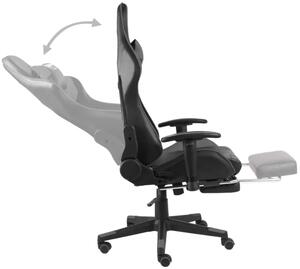 Czarno-szary fotel gamingowy z podnóżkiem - Divinity
