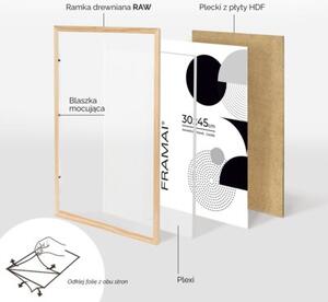 Ramka na zdjęcia 30x45 cm z drewna surowego sosnowa ramka DIY FRAMAI®