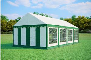 Namiot imprezowy 4x8m PREMIUM PVC trudnopalny - Zielono-biały