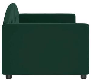 Sofa z funkcją spania, ciemnozielona, 80x200 cm, aksamitna