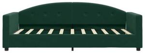 Sofa z funkcją spania, ciemnozielona, 80x200 cm, aksamitna